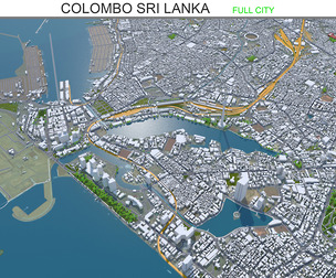 Colombo city Sri Lanka 3d model 20km