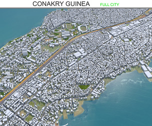 Conakry city Guinea 3d model 50km