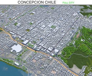 Concepcion city Chile 3d model 25km