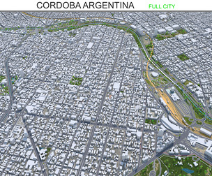 Cordoba city Argentina 3d model 35km