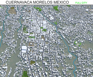 Cuernavaca city Morelos Mexico 3d model 30km