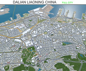 Dalian city Liaoning China 3d model 130km