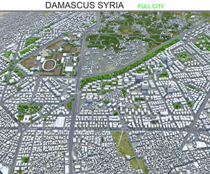 Damascus city Syria 3d model 40km