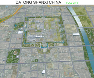 Datong city Shanxi China 3d model 50km