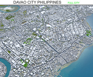 Davao City Philippines 3d model 40km