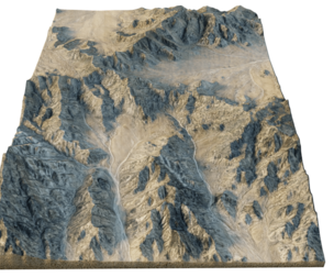 Desert with mountainous terrain