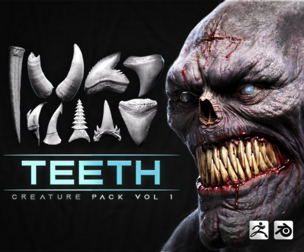 44 TEETH For Creatures - IMM Zbursh, Blender