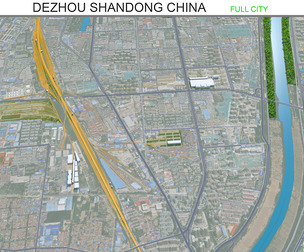 Dezhou city Shandong China 3d model 25km