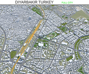 Diyarbakır city Turkey 3d model 25km