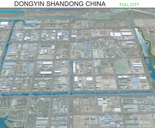 Dongyin city Shandong China 3d model 80km