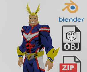 All Might "My Hero Academia" Textured Model