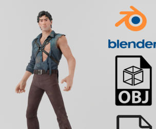 Ash Williams Evil Dead Textured Model