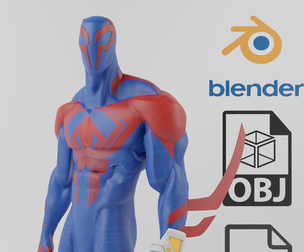 Spiderman 2099 Spiderverse Textured Model