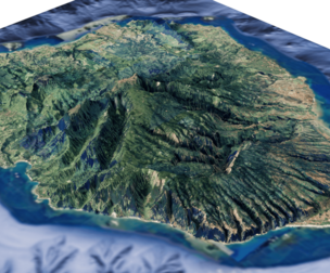 Kauai island terrain 3d model