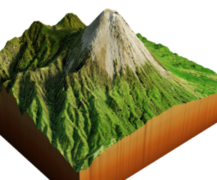 Mount Semeru 3d model terrain