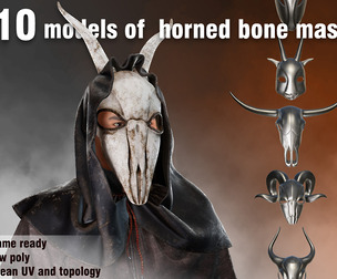 Horned bone mask