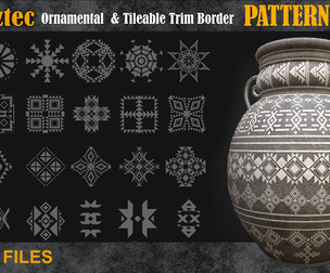 1200 Aztec Ornamental & Tileable Trim Border vol8