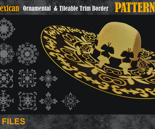 1000 Mexican Ornamental & Tileable Trim vol10