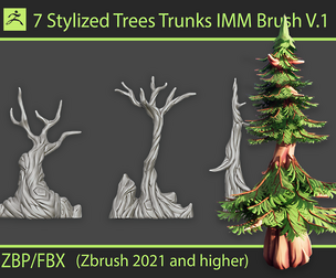 Stylized Trees Trunks IMM Brush V.1