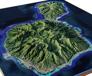 Tahiti island full 3d model terrain