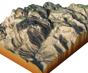 Kolob canyon in Zion National Park 3d terrain