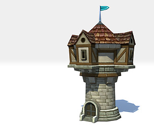 Low Poly Medieval Watchtower