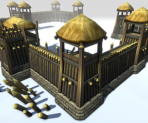 Low Poly Wood Fortifications