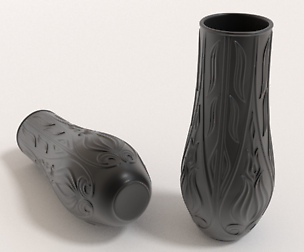 Black porcelain vase