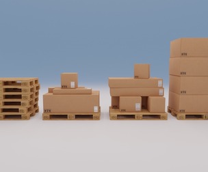 Wooden pallets with boxes - Pack 1