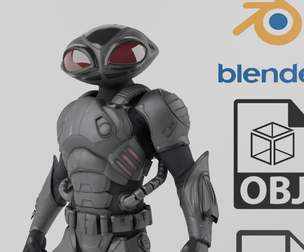 Black Manta Textured Rigged