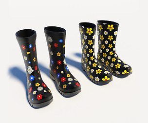 Flowery Wellies