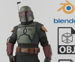 Boba Fett Mandalorian Textured Rigged