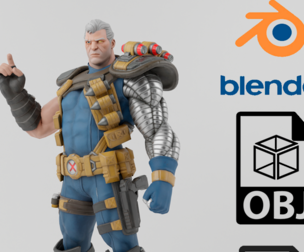 Cable Deadpool Textured Rigged