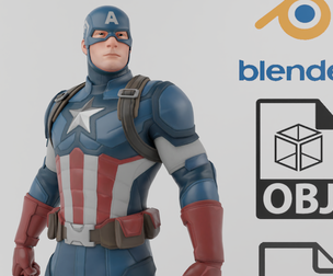 Captain America Textured Rigged