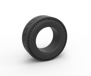 Rear tire of vintage dragster V11 Scale 1:25
