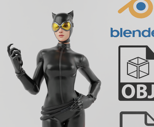 Catwoman Textured Rigged