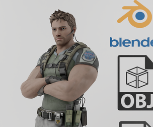 Chris Redfield Resident Evitl Textured Rigged