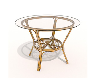 Rattan-glass table