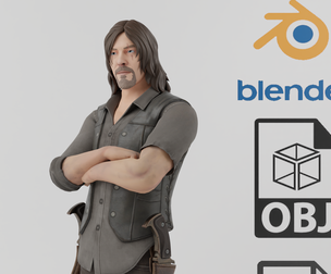 Daryl Dixon The Walking Dead Textured Rigged