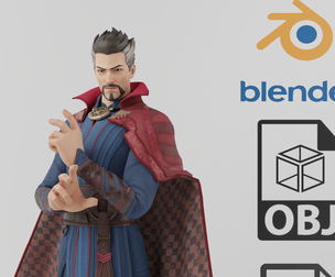 Dr Strange Textured Rigged