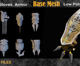 30 Gloves Armor Base Mesh vol 9