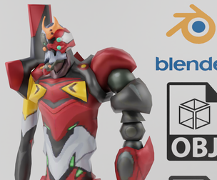 Evangelion EVA Unit 02 Y Textured Model