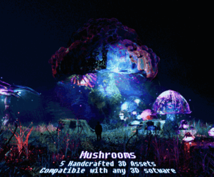 Mushrooms - 3D Handcrafted Assets