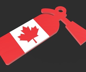Canadian Fire Extinguisher Firemen Keychain