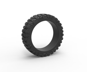 Offroad tire for pickup semi wheel 1:25