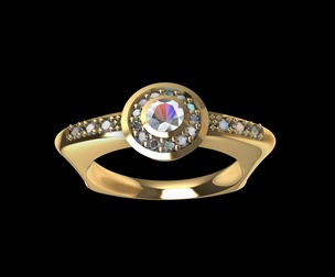 Contemporary Engagement Halo Ring