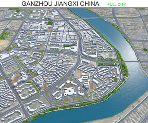 Ganzhou city Jiangxi China 3d model 50km