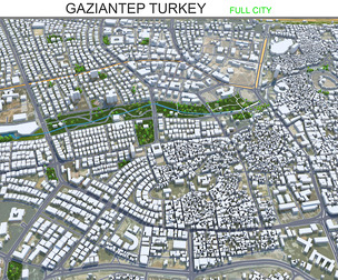 Gaziantep city Turkey 3d model 35km