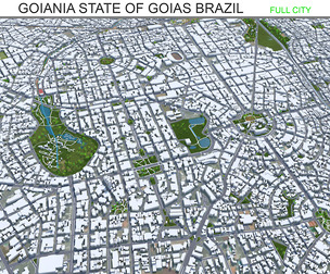 Goiania city State of Goias Brazil 3d model 50km