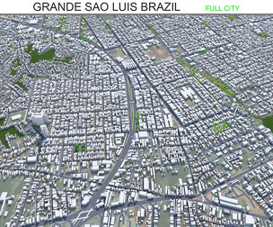 Grande city Sao Luis Brazil 3d model 55km